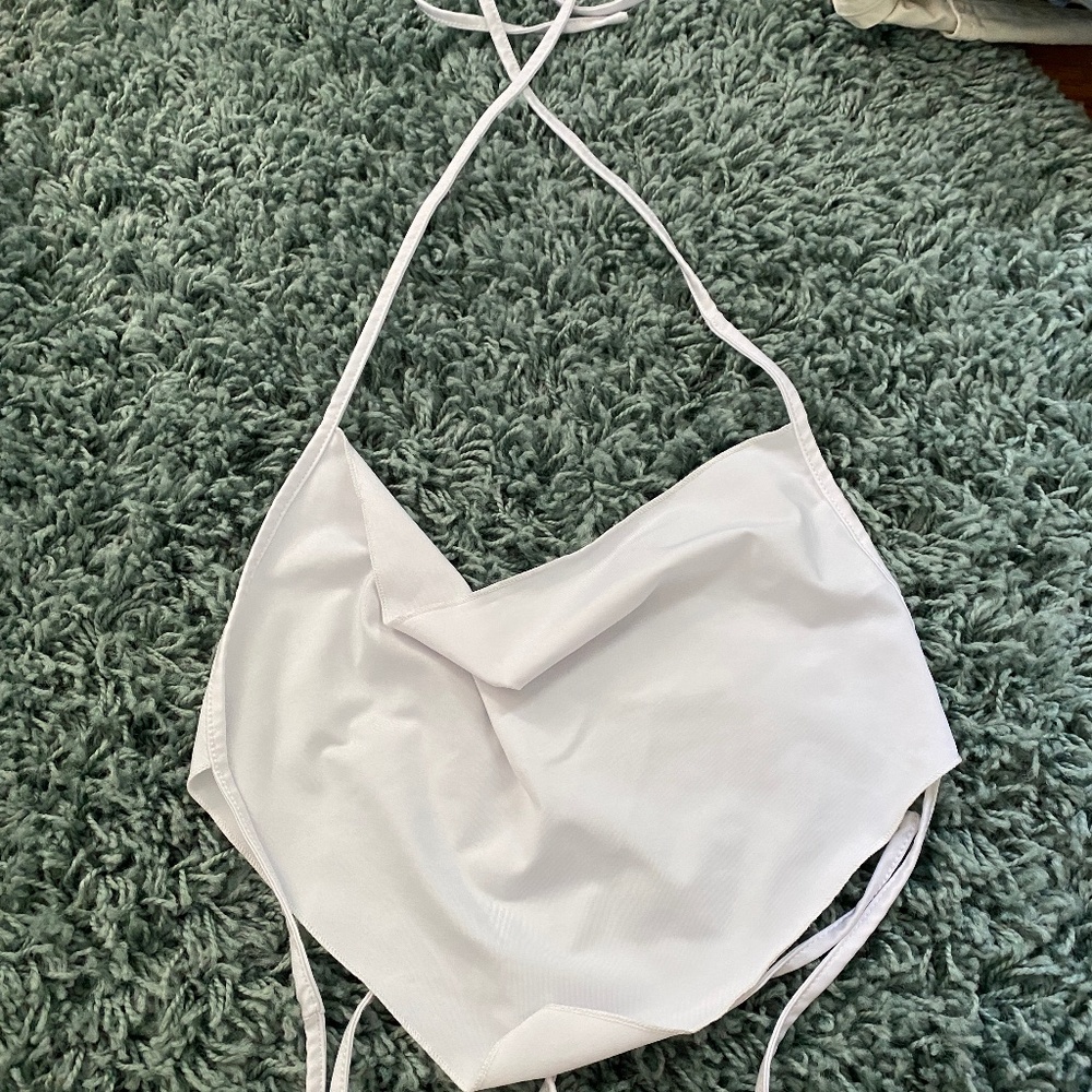 White backless top